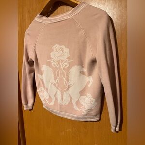 SI IAE Blush Unicorn Mid-Zip Cardigan Size L